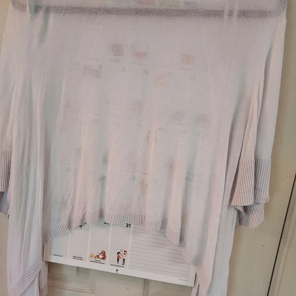 Lane Bryant White Cropped Short Sleeve Cardigan in Size 26/28 - Picture 7 of 9